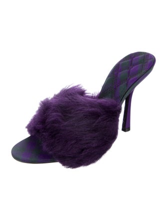 Burberry Faux Fur Slides