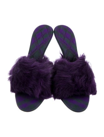Burberry Faux Fur Slides