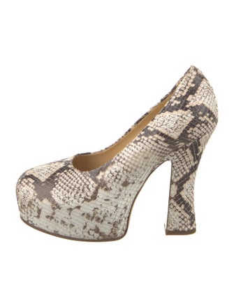 Burberry Embossed Leather Animal Print Pumps