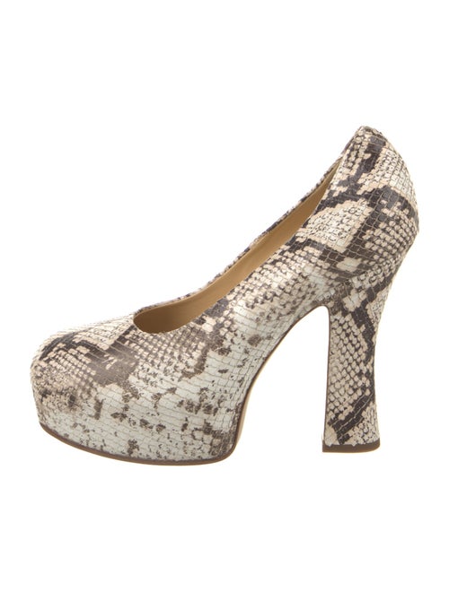 Burberry Embossed Leather Animal Print Pumps
