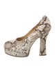 Burberry Embossed Leather Animal Print Pumps