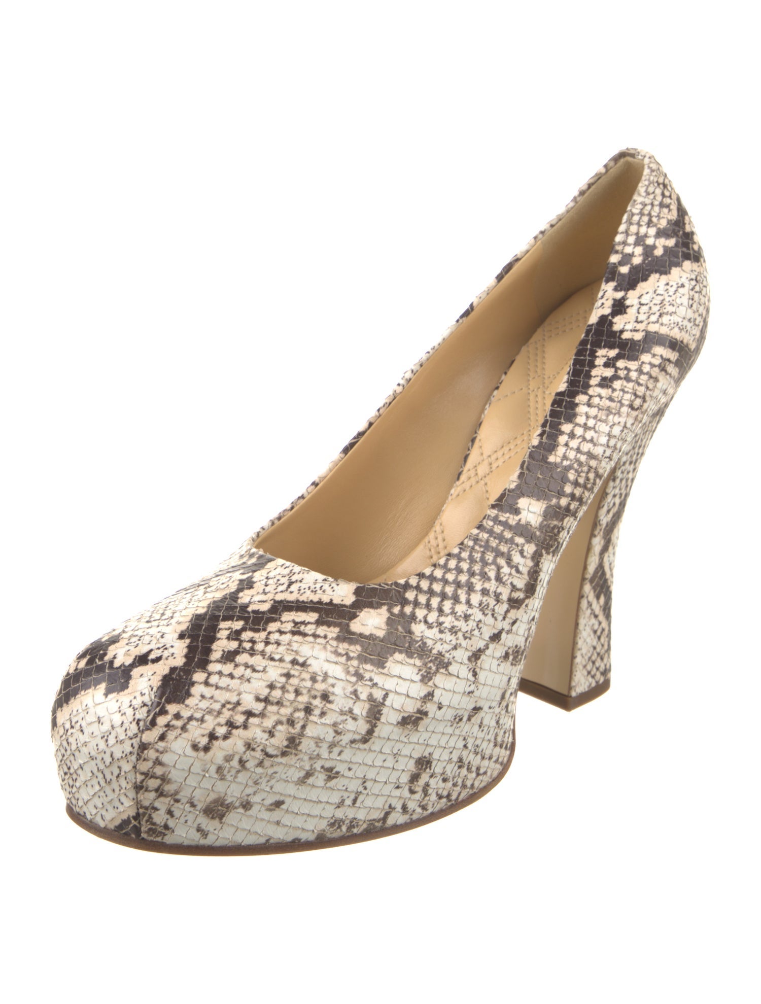 Burberry Embossed Leather Animal Print Pumps