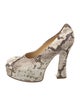 Burberry Embossed Leather Animal Print Pumps