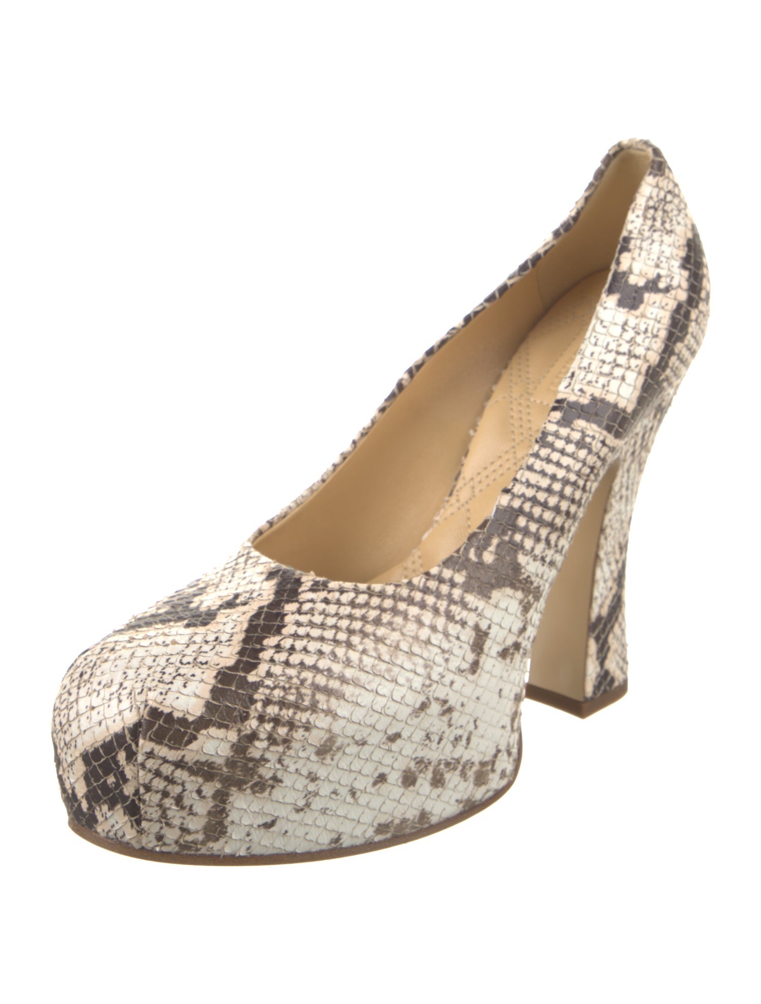 Burberry Embossed Leather Animal Print Pumps