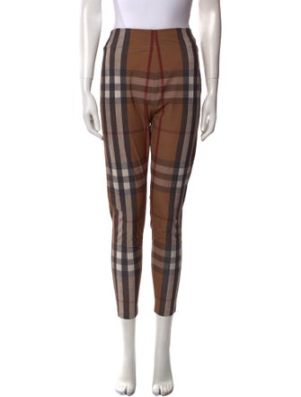 Burberry Plaid Print Skinny Leg Pants