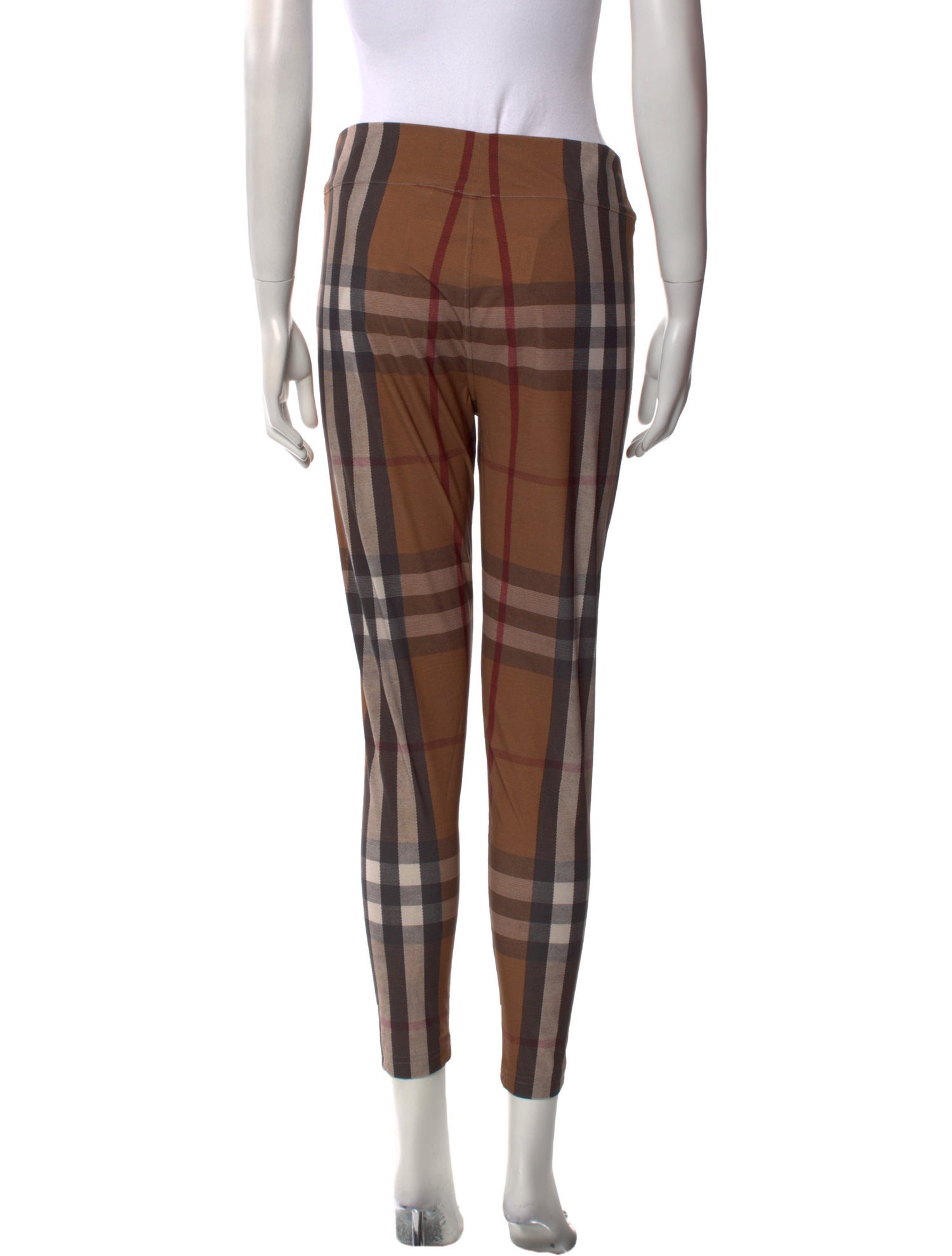 Burberry Plaid Print Skinny Leg Pants