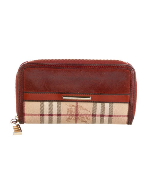 Burberry Suede Printed Continental Wallet