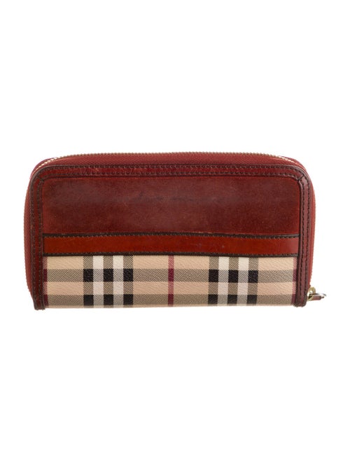 Burberry Suede Printed Continental Wallet