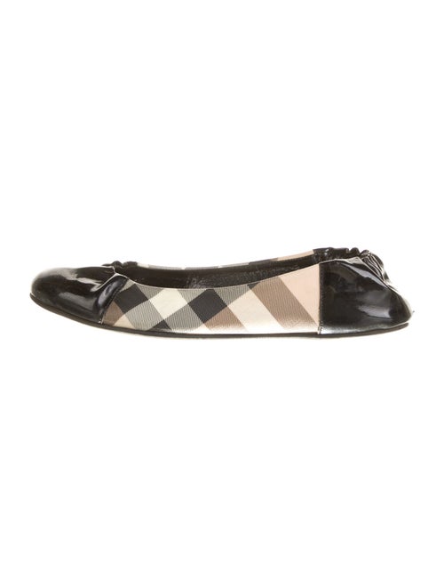 Burberry Nova Check Pattern Patent Leather Ballet Flats