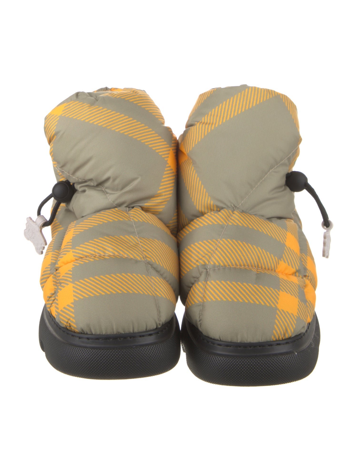 Burberry Nylon Plaid Print Hiking Boots