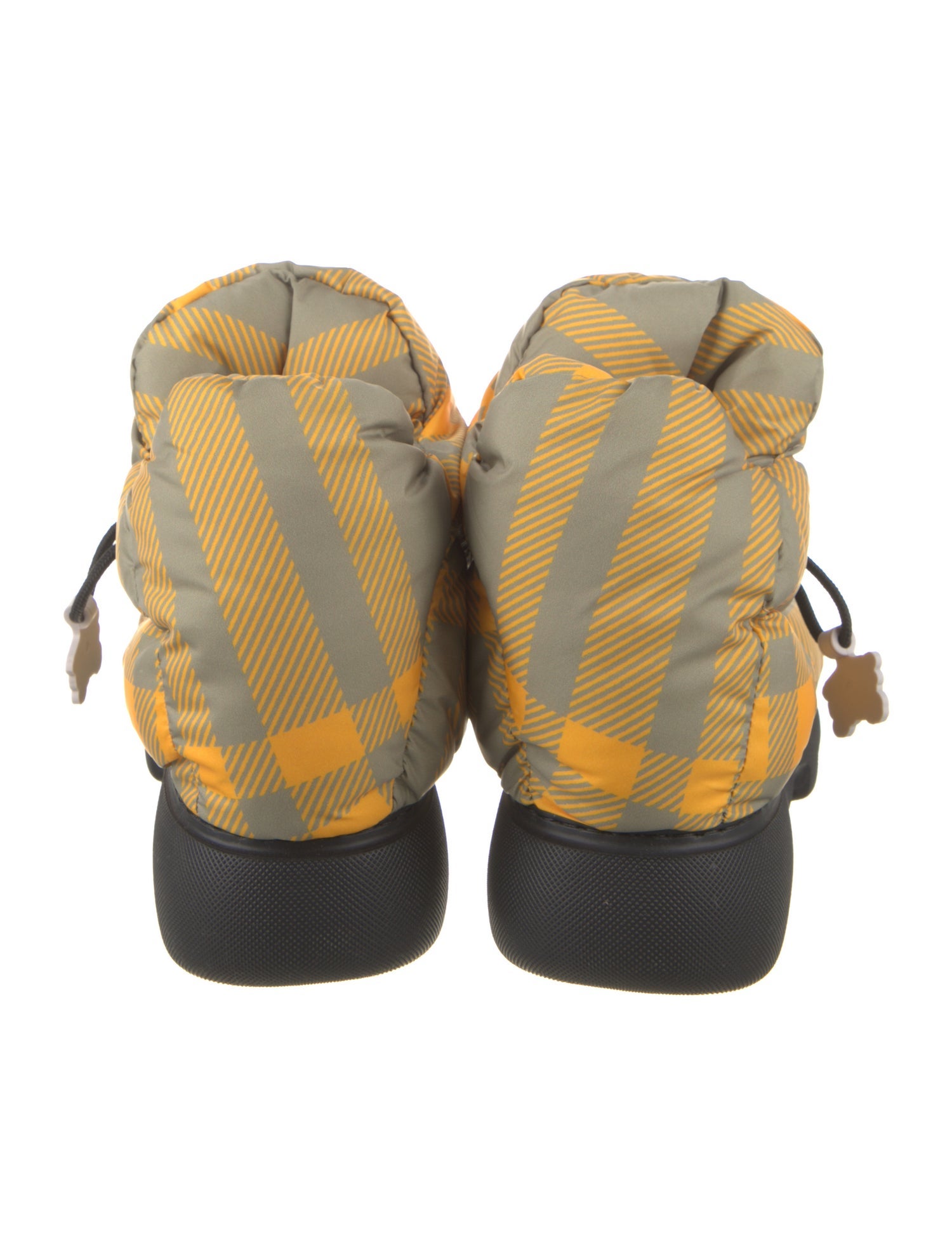 Burberry Nylon Plaid Print Hiking Boots