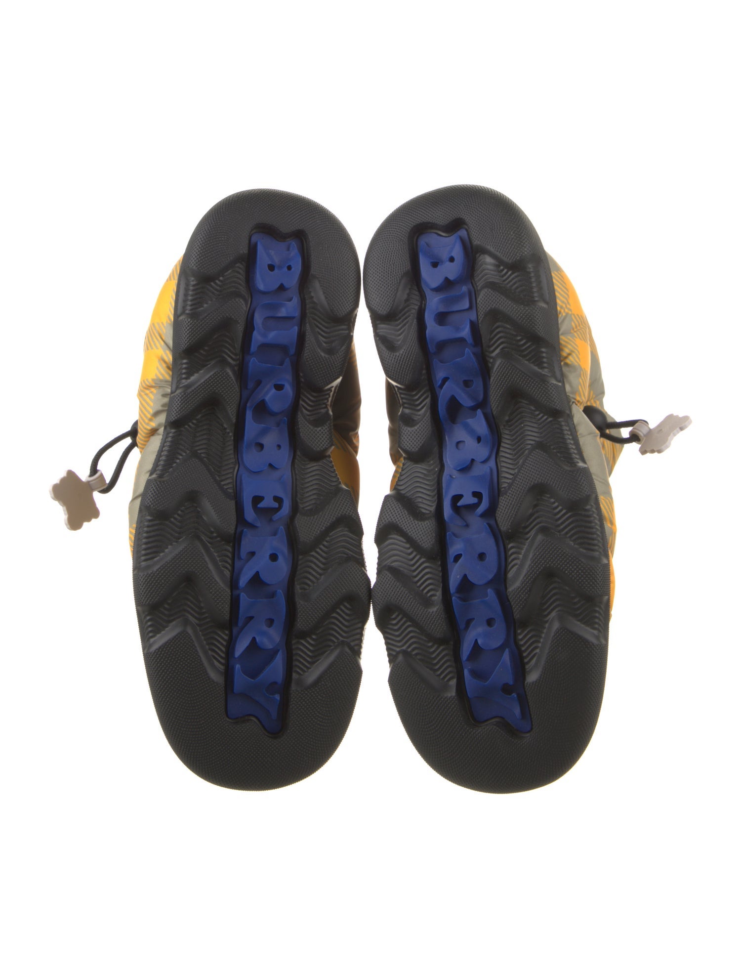 Burberry Nylon Plaid Print Hiking Boots