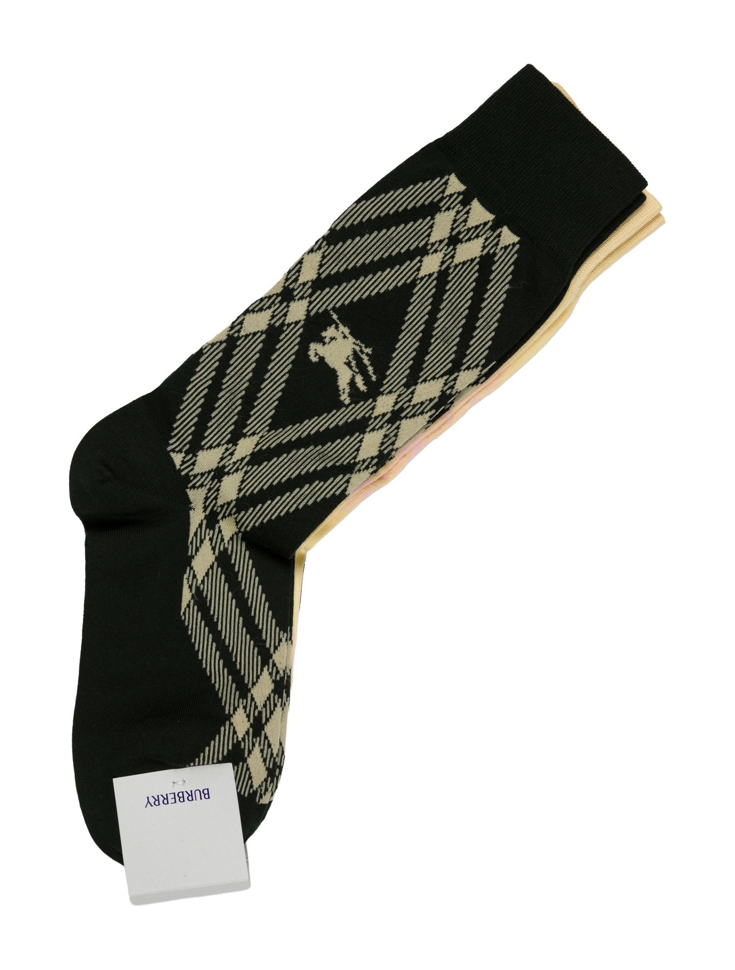 Burberry Three Pack Bar Sock Set w/Tags