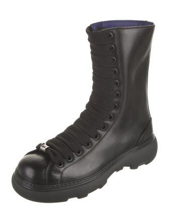 Burberry Leather Combat Boots