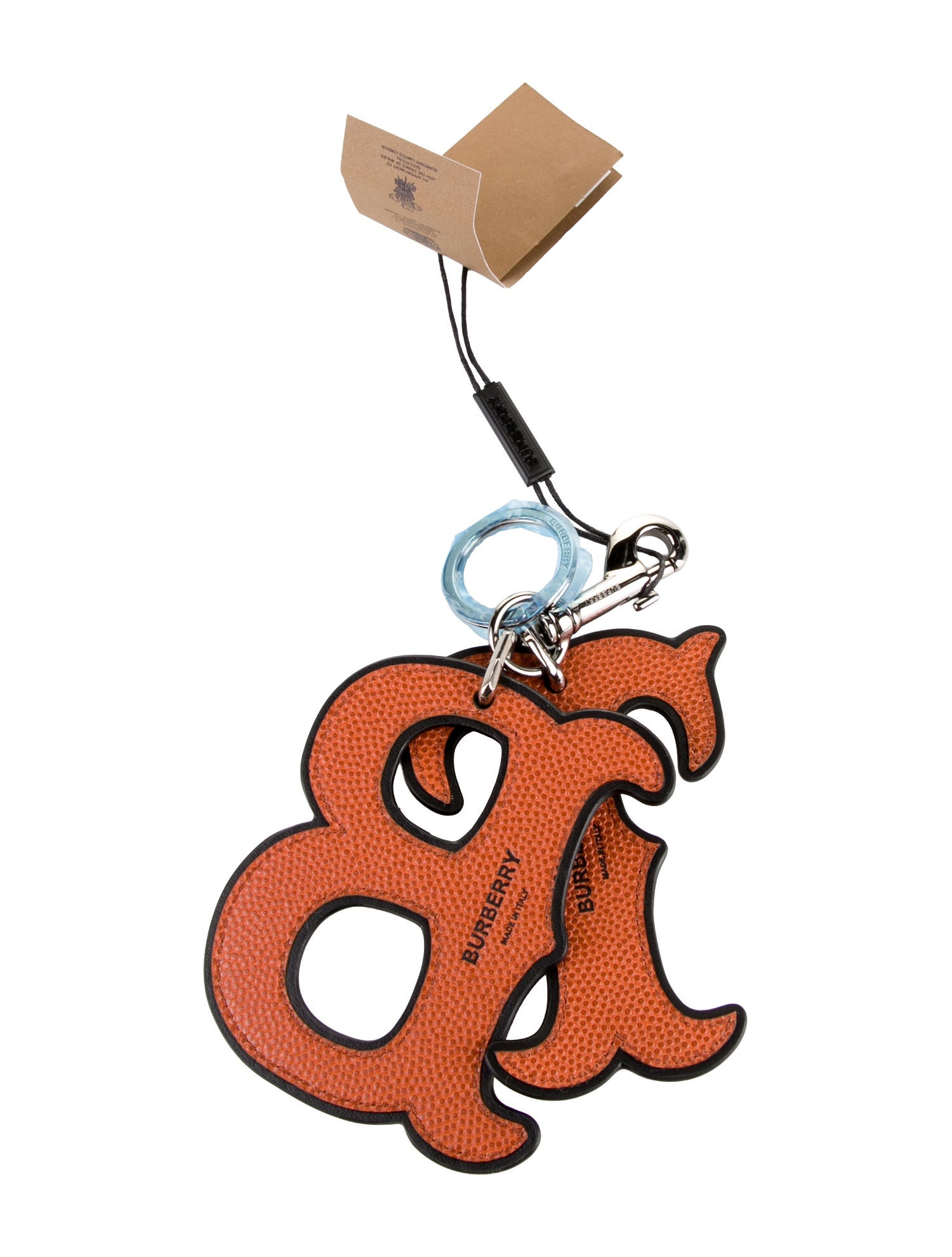 Burberry Leather Initial Keychain w/Tags