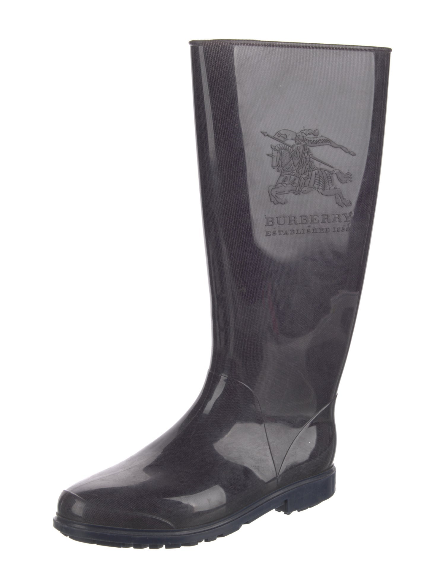 Burberry Super Nova Check Pattern Rubber Rain Boots