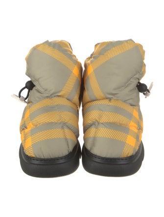 Burberry Nylon Plaid Print Hiking Boots