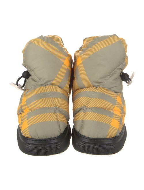 Burberry Nylon Plaid Print Hiking Boots