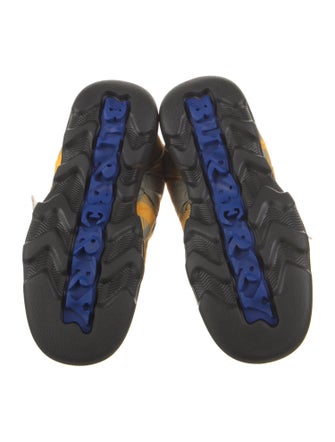 Burberry Nylon Plaid Print Hiking Boots