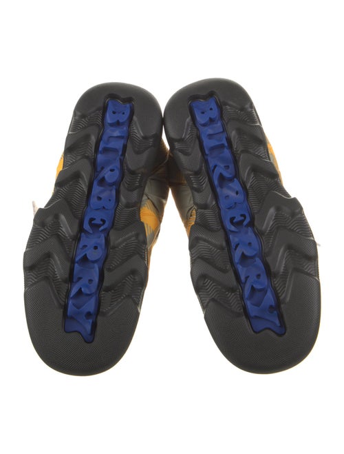 Burberry Nylon Plaid Print Hiking Boots