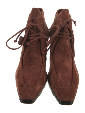 Burberry Suede Lace-Up Boots