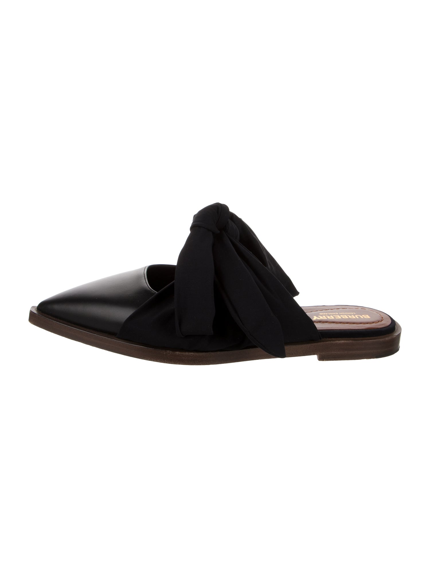 Burberry Silk Bow Accents Mules