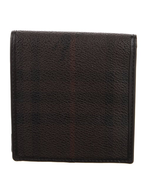 Burberry Leather Plaid Print Wallet