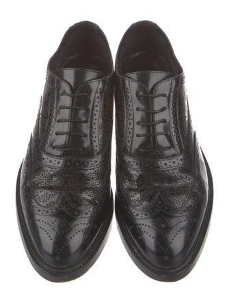 Burberry Patent Leather Lasercut Accents Oxfords
