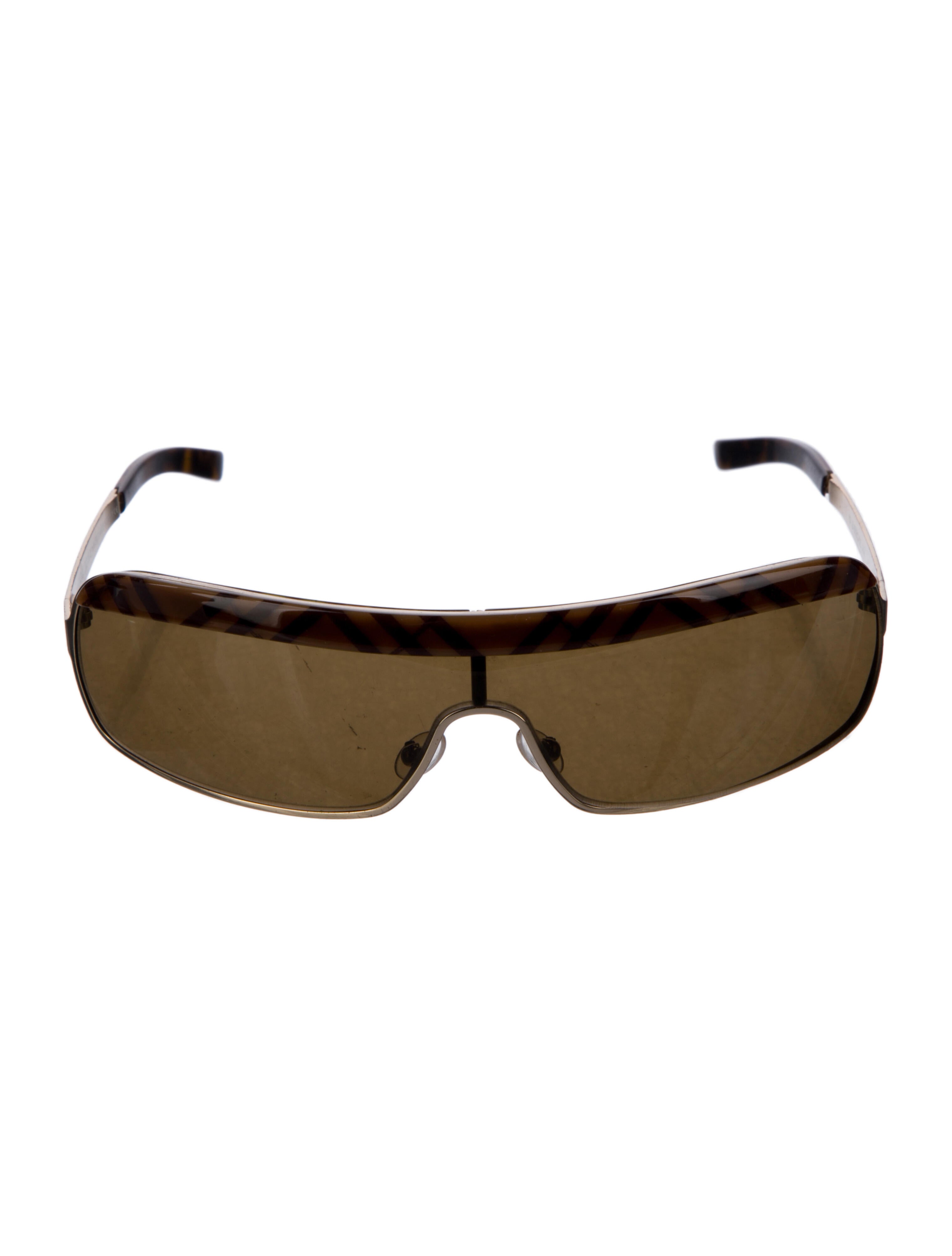 Burberry House Check Pattern Shield Sunglasses