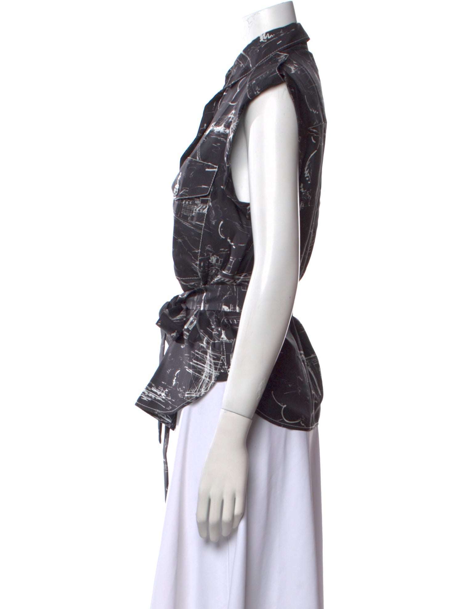 Burberry Silk Printed Button-Up Top