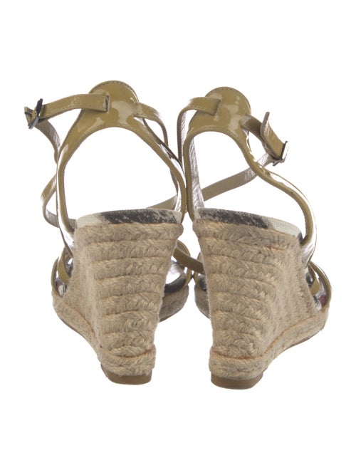 Burberry Nova Check Pattern Patent Leather Espadrilles