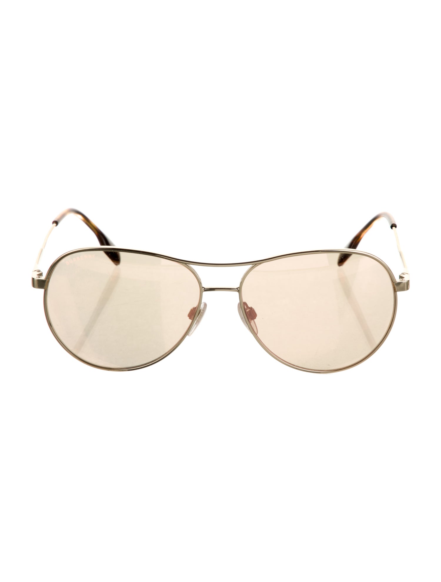 Burberry Nova Check Pattern Aviator Sunglasses