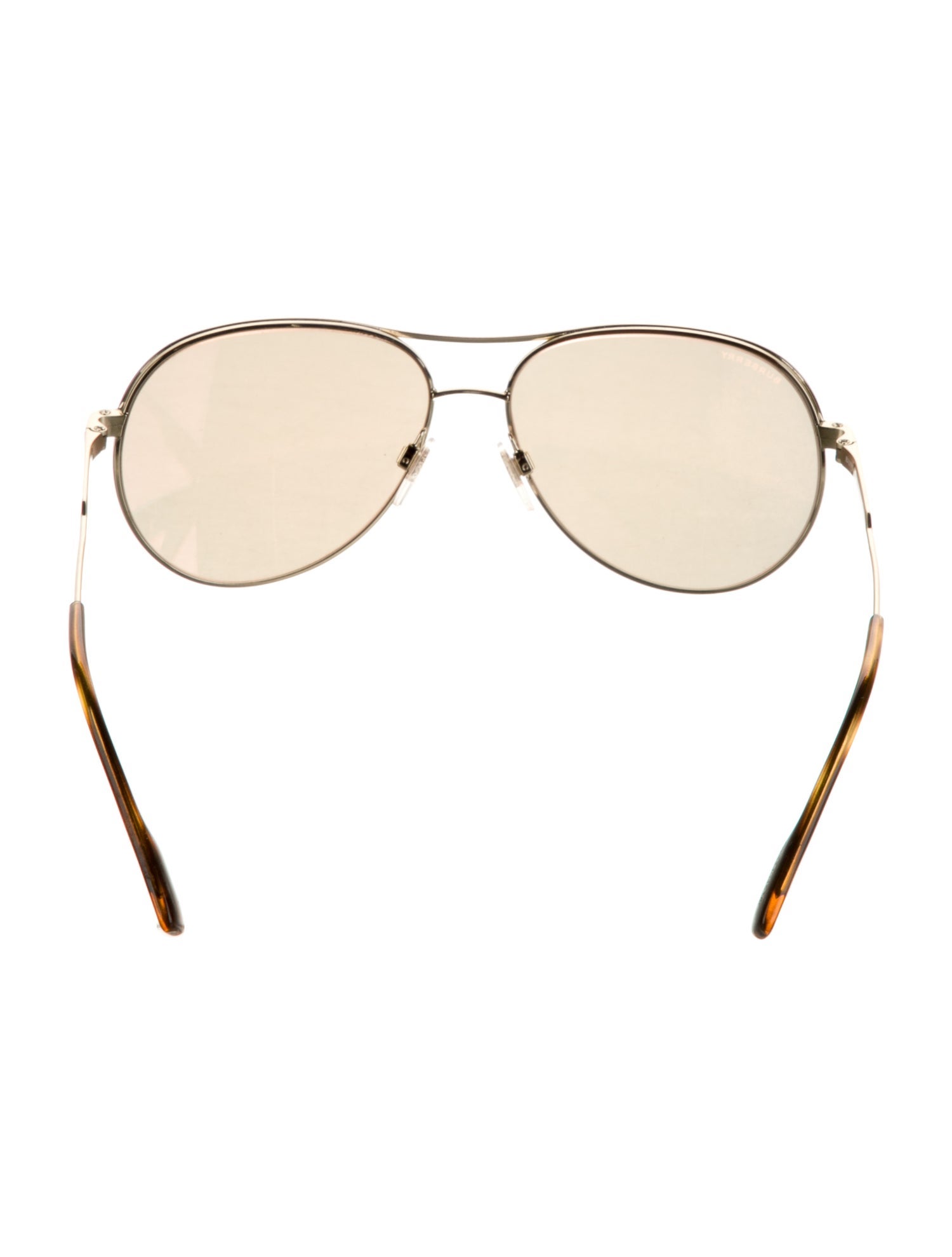 Burberry Nova Check Pattern Aviator Sunglasses