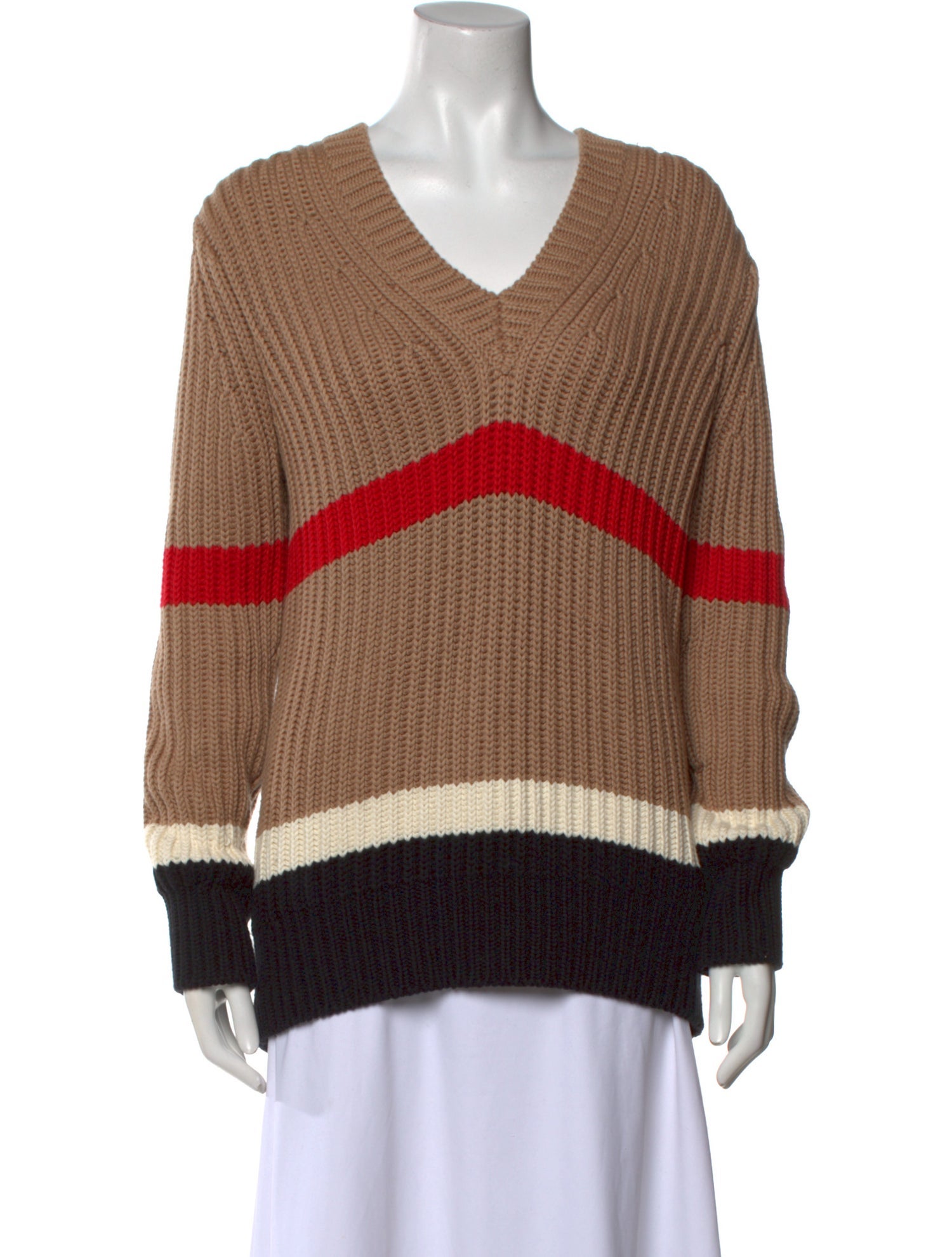 Burberry Striped V-Neck Sweater