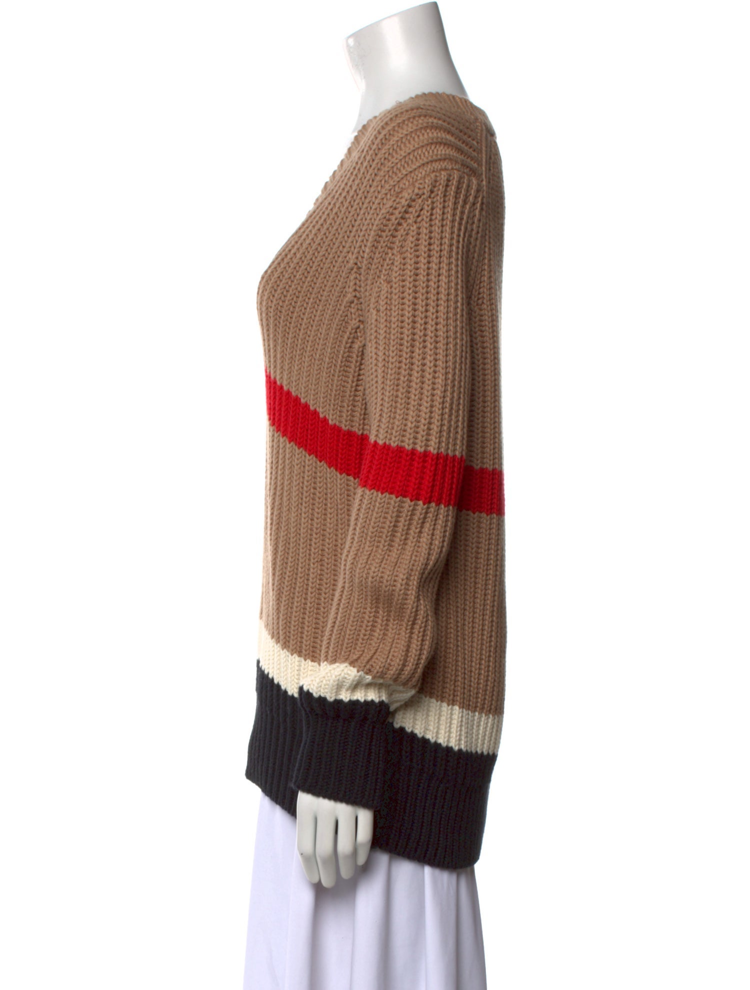 Burberry Striped V-Neck Sweater