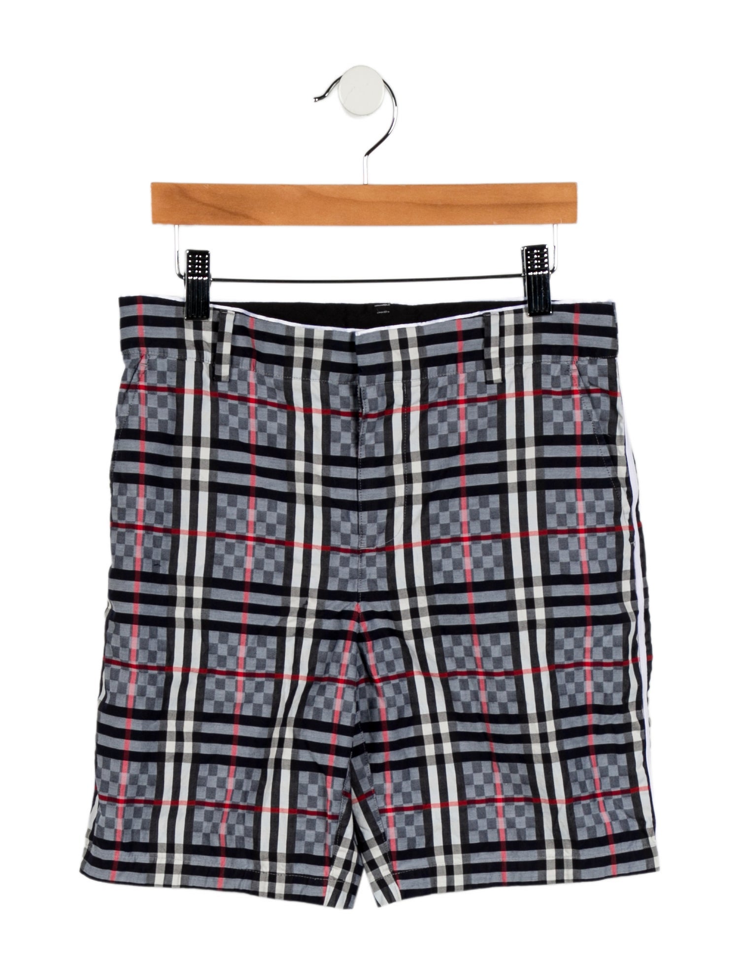 Burberry Kids' Checkprint Flat Front Shorts