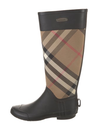 Burberry Nova Check Pattern Rubber Rain Boots