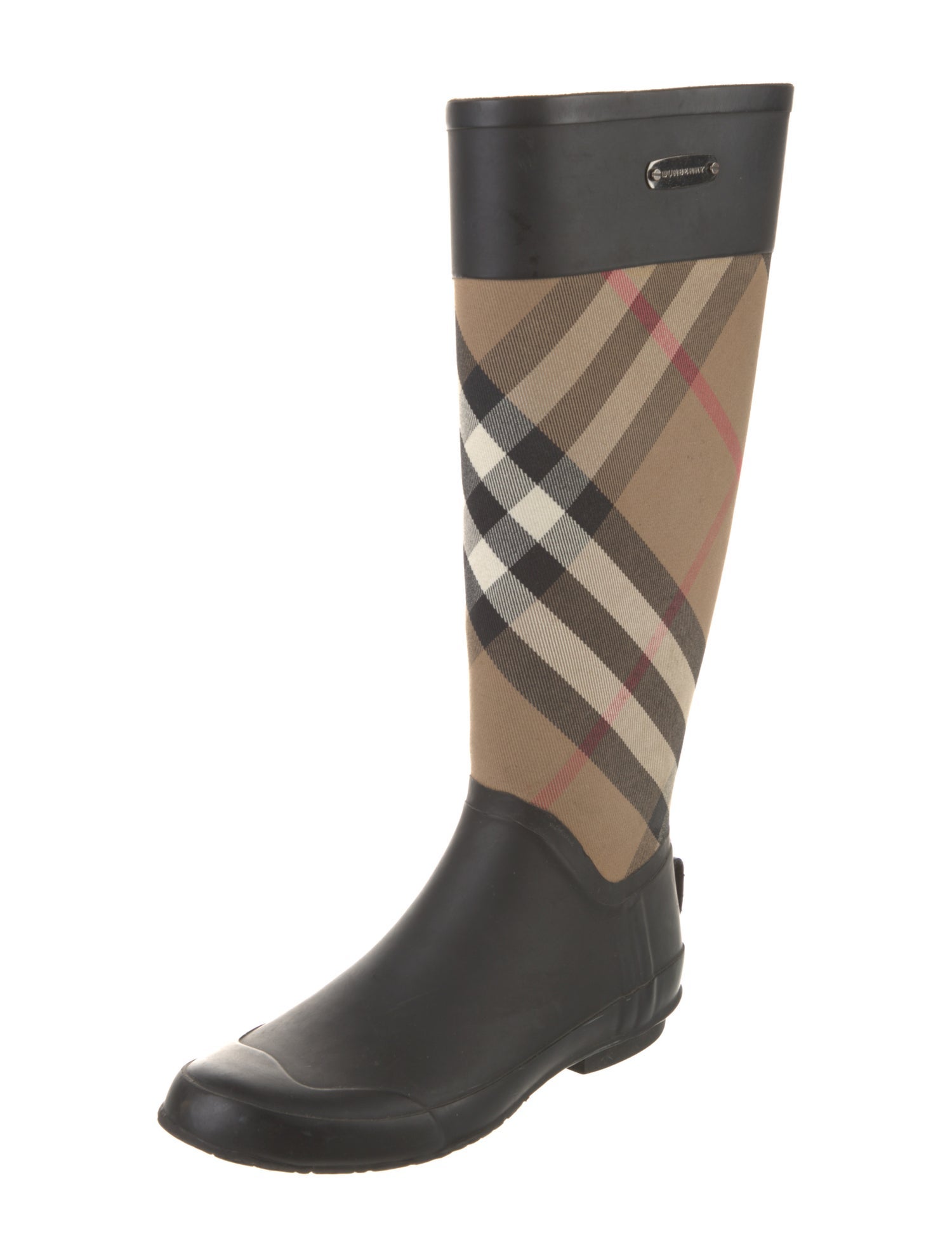 Burberry Nova Check Pattern Rubber Rain Boots