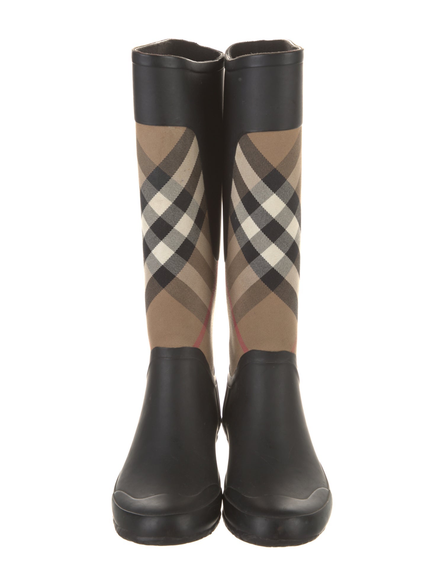 Burberry Nova Check Pattern Rubber Rain Boots