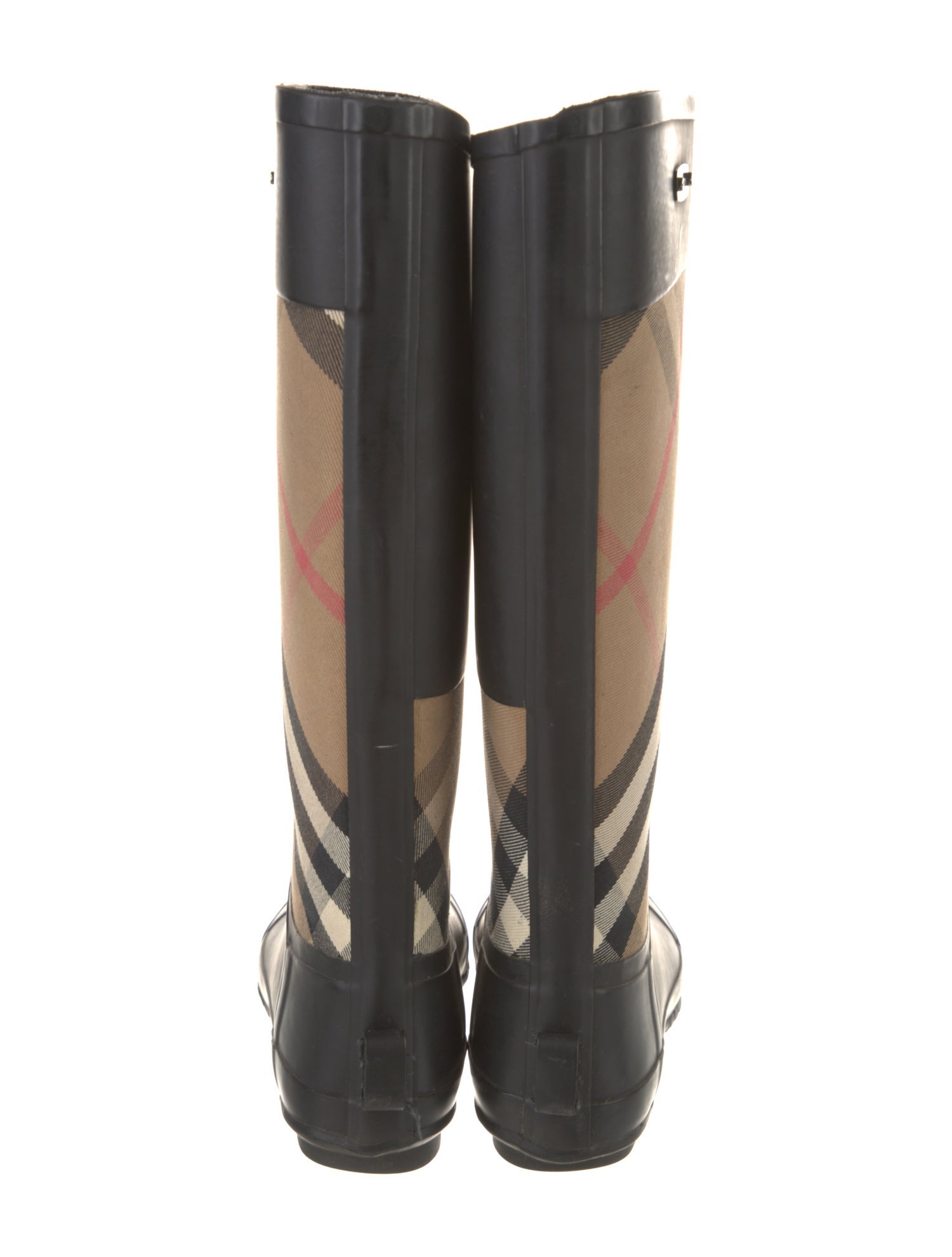 Burberry Nova Check Pattern Rubber Rain Boots