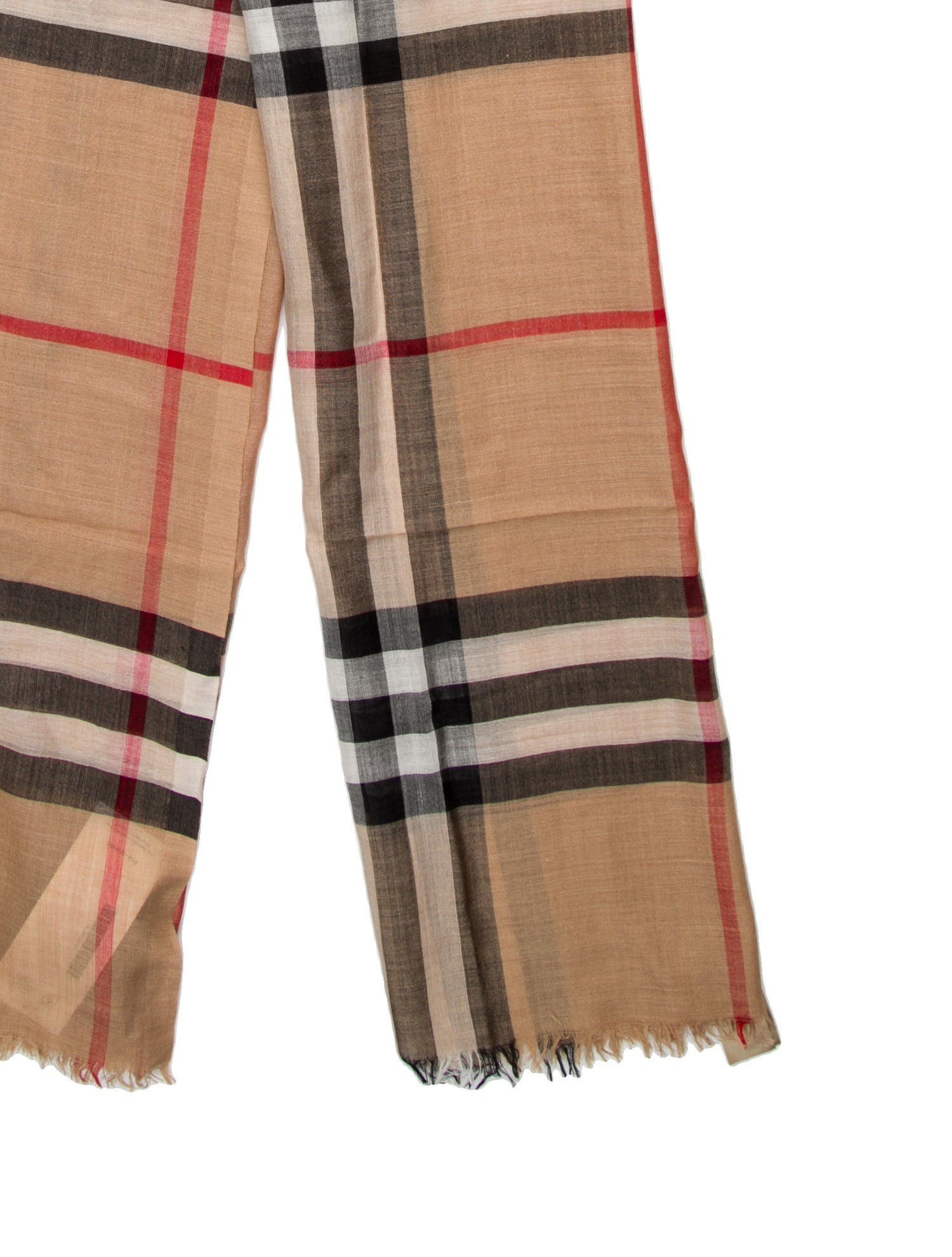Burberry Wool Plaid Print Scarf