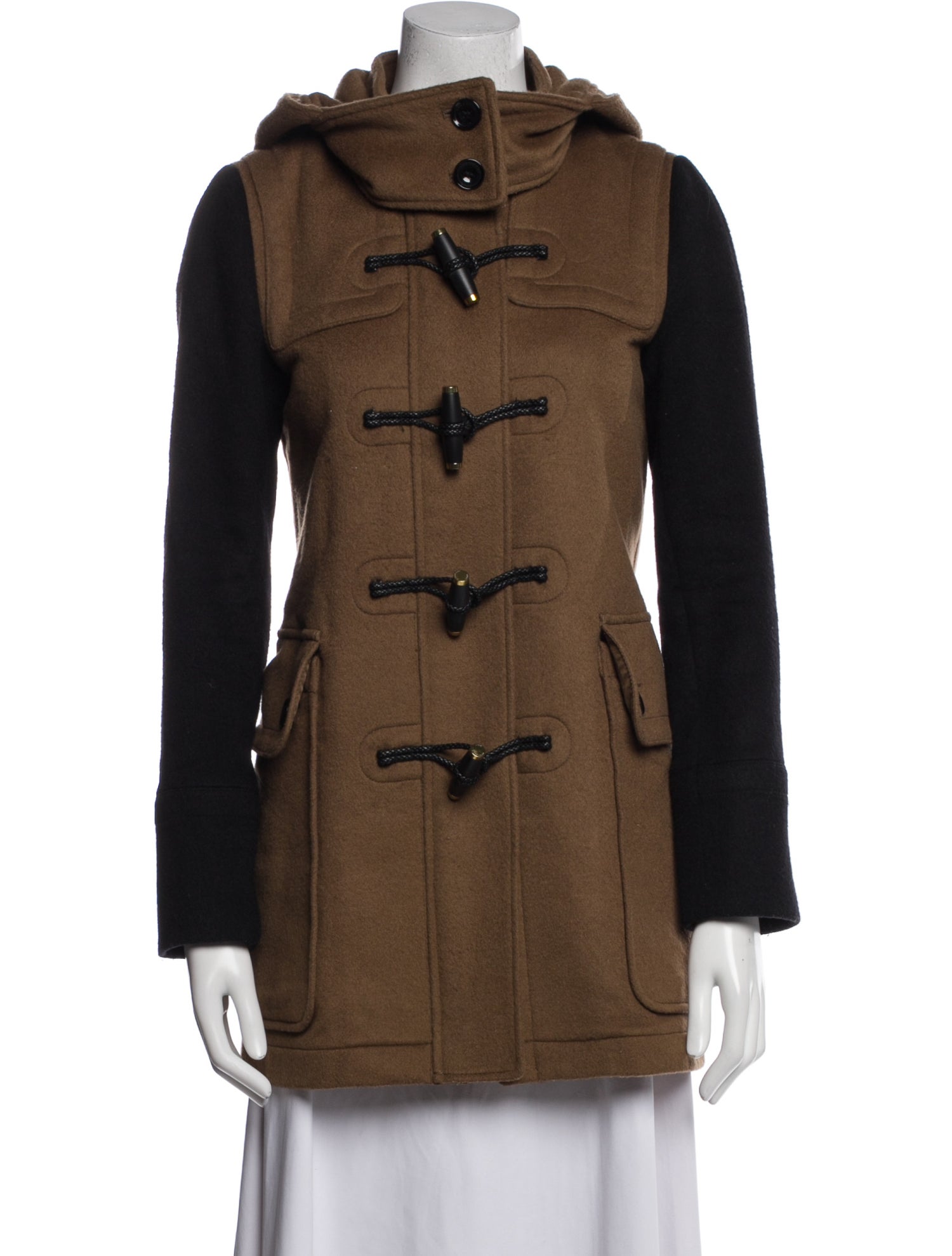 Burberry Wool Colorblock Pattern Coat