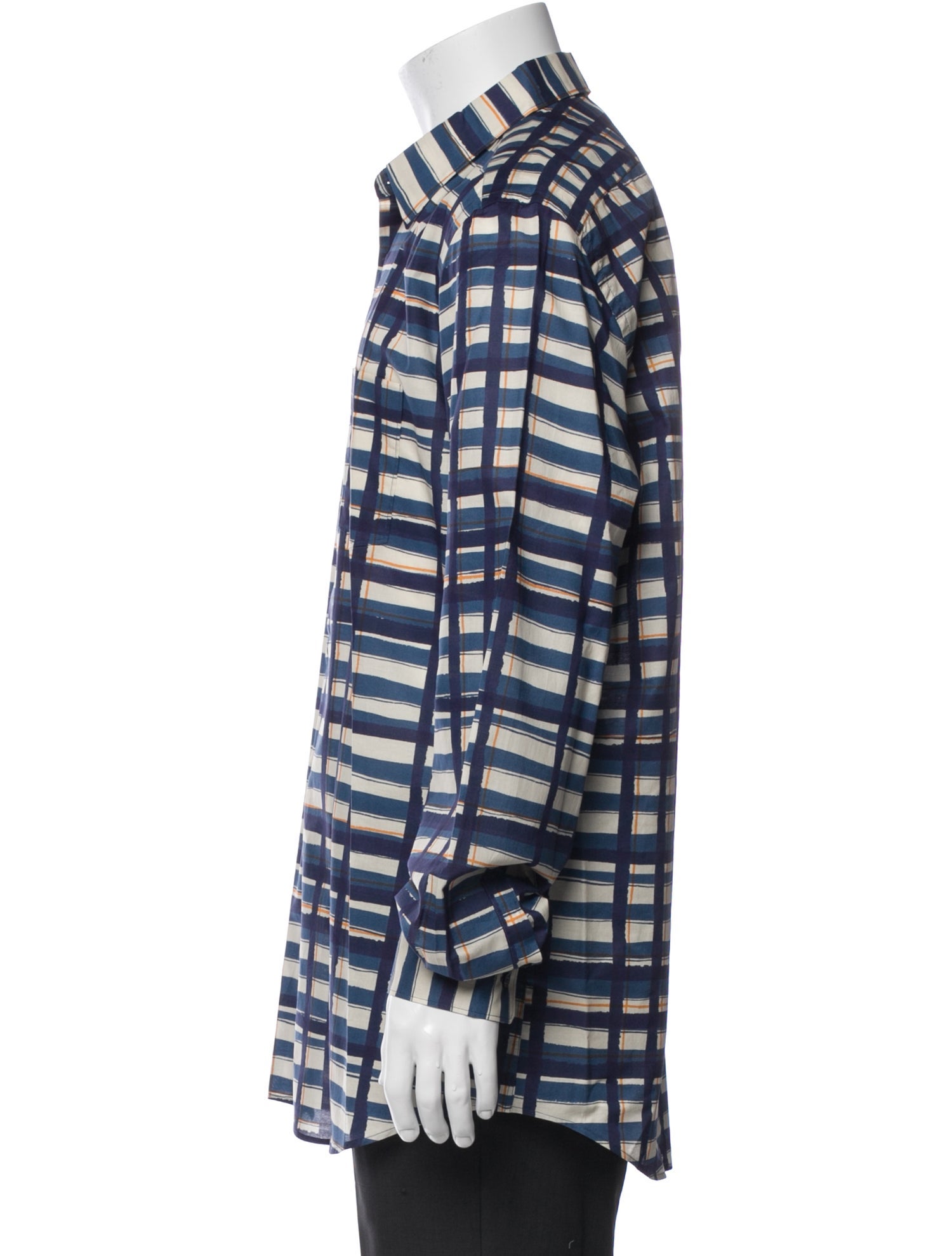 Burberry Plaid Print Long Sleeve Shirt