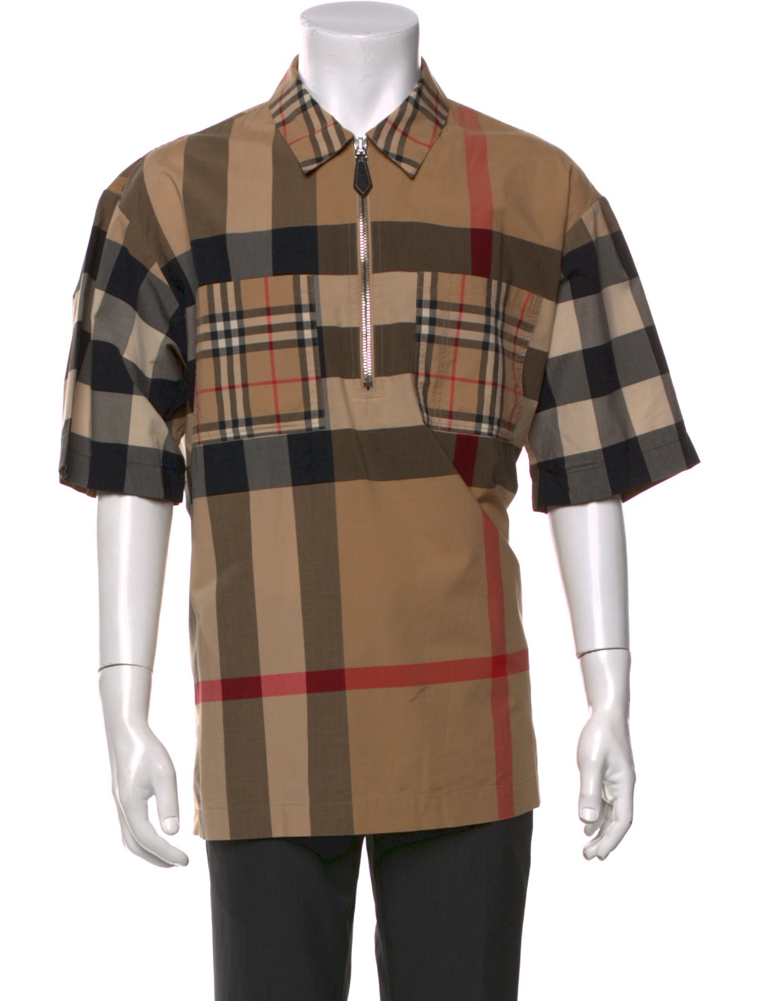Burberry Exploded Check Pattern Short Sleeve Shirt