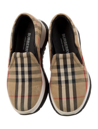 Burberry Check Print Slip On Shoes