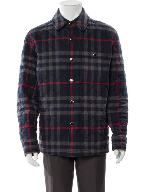 Burberry Plaid Print Utility Jacket