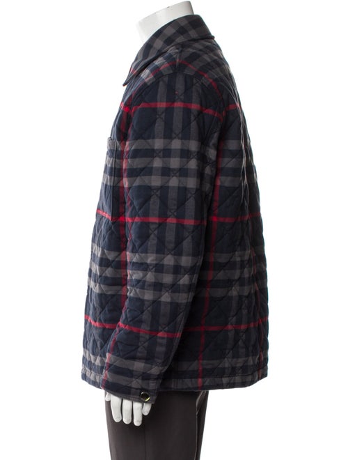 Burberry Plaid Print Utility Jacket