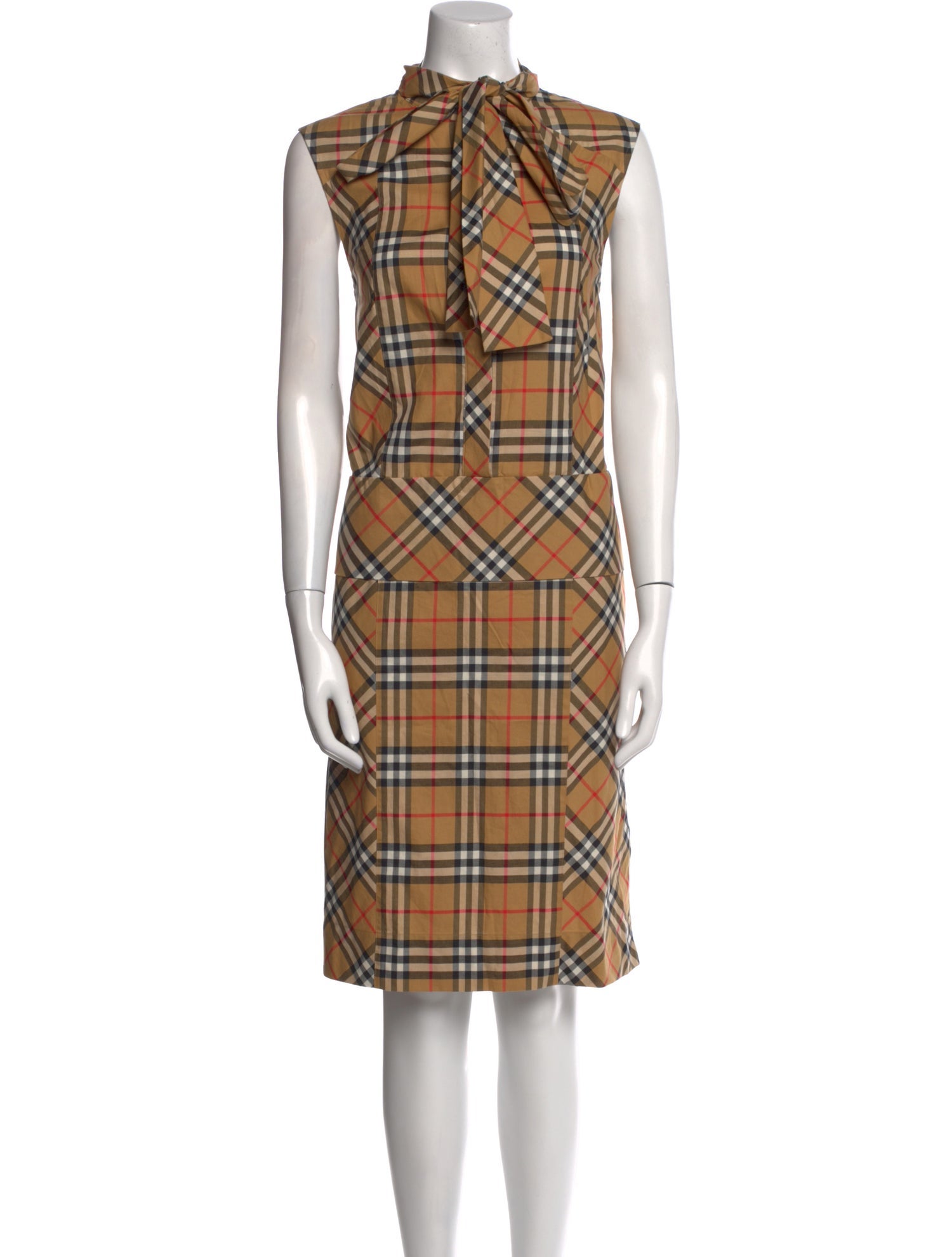 Burberry Plaid Print Knee-Length Dress