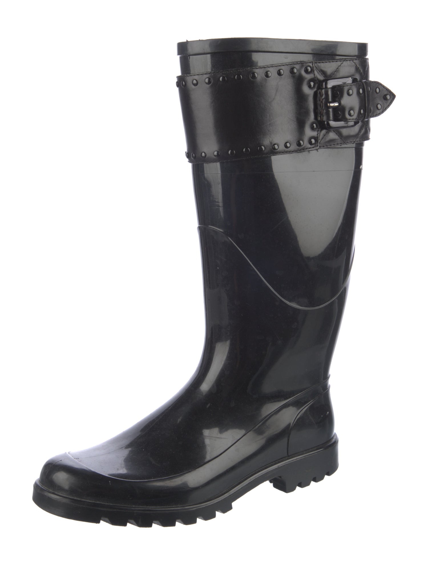 Burberry Nova Check Pattern Rubber Rain Boots