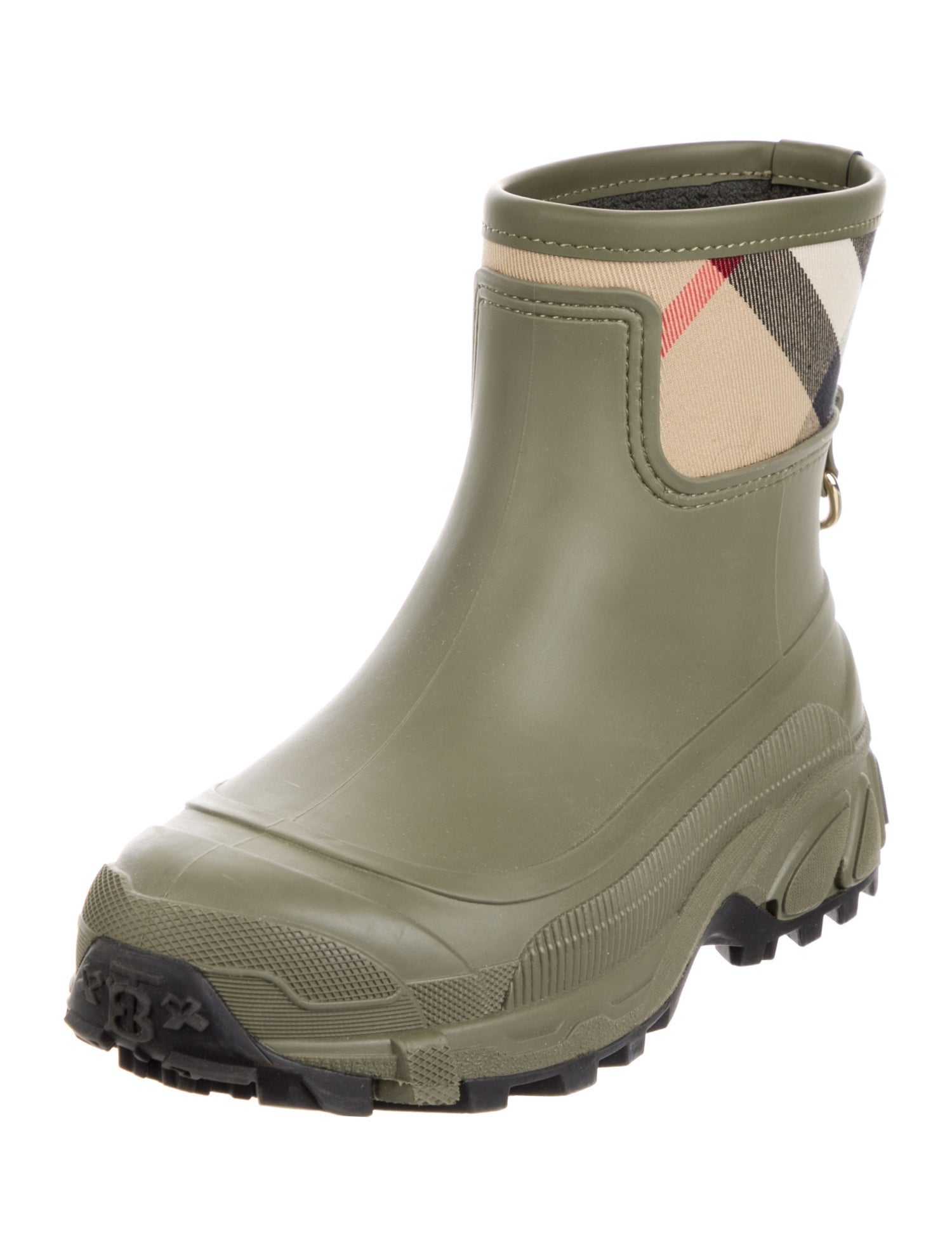 Burberry Nova Check Pattern Rubber Rain Boots
